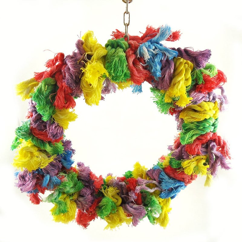Litewoo Bird Parakeet Colorful Swing Toys,Cotton Rope Chew Hanging Bird Preening Garland Swing for Budgie Parakeet Cockatiel Macaw African Grey - Image 3